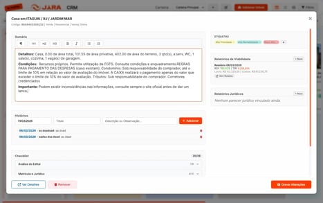 Dashboard de leilões